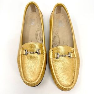 SAS Metro Gold Leather Loafer Low Heel